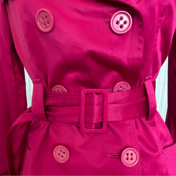 Bebe Barbie Pink Magenta Trench Coat Size XS - Picture 10 of 17